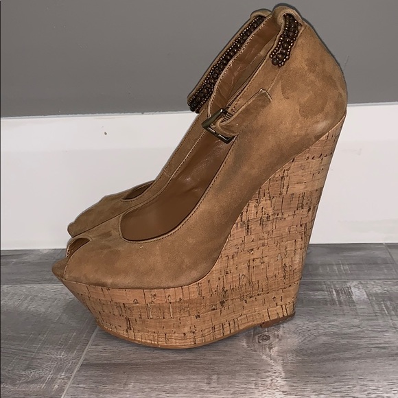 brown wedge heels